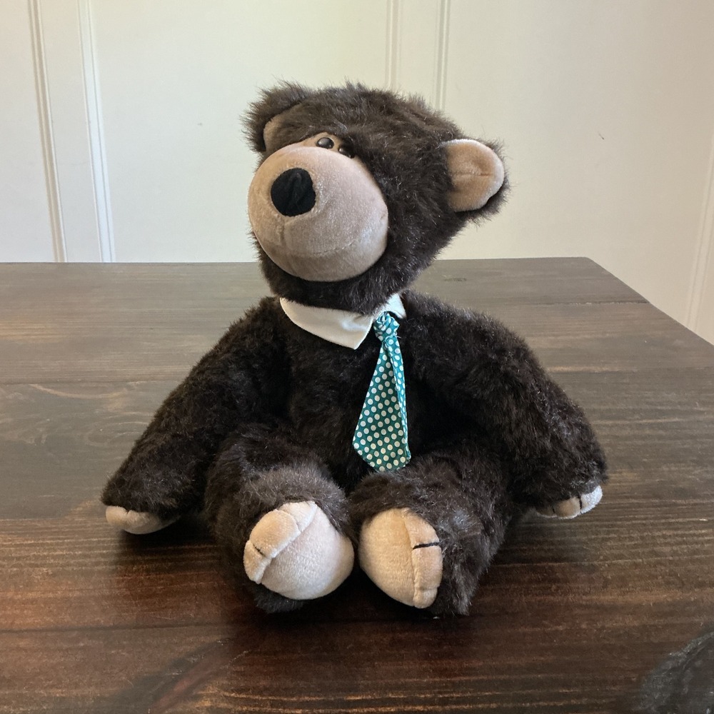 Vintage‎ 1985 Applause Bonnie Erickson Teddy Bear Brown Plush Polka Dot Tie 19"